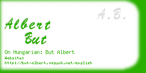 albert but business card